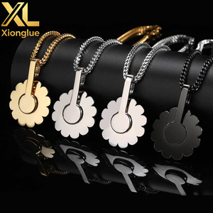 Collares con Colgante de Girasol Multicolor, Estilo Hip Hop, Unisex, Resistentes al Deslustre, Chapados en Oro de 18K, con Circonitas Incrustadas - Product Image 4