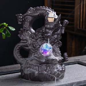ACASA ARTO <b>Backflow</b> <b>Incense</b> <b>Burner</b> Ceramic Electric LED Lights Dragon Shaped Aromatherapy Ornament Modern Art Antique High - Product Image 1