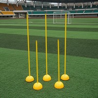 Poteau de signalisation sportif MUDA Modèle 26401 en PVC jaune pour football, basketball, volleyball, 1,15 m, facile à transporter, pour adultes