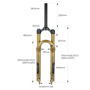 Fourche de suspension pour VTT Bolany 27,5 pouces, ressort pneumatique, fixation rapide, réglable avec réglage du rebond pour le cyclisme tout-terrain - Product Image 2