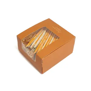 2024 hot sell low MOQ brown cardboard gift boxes with window for candy sweets