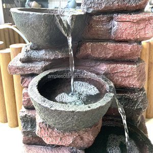 <span class=keywords><strong>Fontaine</strong></span> d'eau solaire en résine, 5 couches, avec batterie, décoration de jardin en plein air - Product Image 4