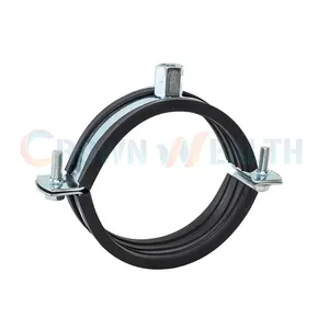 Galvanized Steel Rubber Lined Pipe Support Hanger Rubber Lined Quick Split Clamp