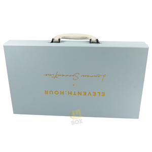 Caja de Embalaje de Cartón para Regalos, Hecha a Mano, Decorativa, de Papel y Cuero, con Asa, Estilo Maleta de Lujo - Product Image 2