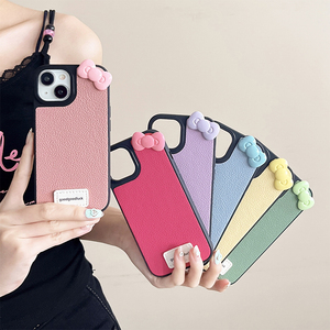 Custodia in Pelle con Fiocco per <span class=keywords><strong>iPhone</strong></span> 16 Pro Max, <span class=keywords><strong>Cover</strong></span> <span class=keywords><strong>Protettiva</strong></span> Semplice in Silicone per <span class=keywords><strong>iPhone</strong></span> 14, 15 Plus, 13, 12, 11, Xsmax, <span class=keywords><strong>Xr</strong></span>, 17 - Product Image 3