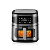 Friteuse à air transfrontalière 8L grande capacité 1800W à commande tactile, circulation d'air chaud, garantie 3 ans, usage domestique