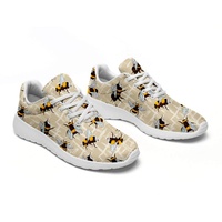 Chaussures de golf personnalisées à motif abeille, baskets en maille respirante, design personnalisé, légères, pour la marche quotidienne et le sport