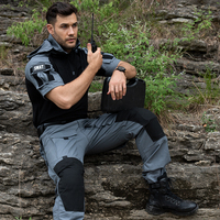 Équipement tactique d'extérieur T-shirt et pantalon à manches courtes tactiques de style uniforme pour hommes, combinaison tactique furtive