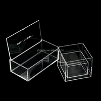 Boîte en acrylique à couvercle coulissant sur 5 côtés, personnalisée, transparente, vitrine, base en plexiglas, cube, boîte en acrylique pour aliments, roses