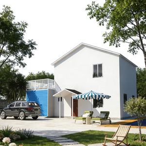 Casa Prefabricada de Dos Pisos, Moderna y de Lujo, con Estructura de Acero Ligero, Estándar Australiano, Tipo Villa y Apartamento, de Instalación Rápida, en Venta - Product Image 1