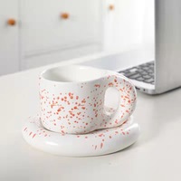 Offre Spéciale Nordique Personnalisé Graisse Tasse Unique Mignon Tasses Main Peinture Céramique Café Tasse Et Soucoupe Ensemble 12oz Tasses d'eau
