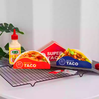Emballages alimentaires en papier kraft biodégradable, écologiques, imperméables, portables, personnalisés, pour tacos, avec logo imprimé, taille personnalisée