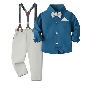 Ensemble Cérémonie pour Bébé Garçon Style Européen: Nouvelle Chemise et Pantalon à Bretelles, Tenue de Fête Formelle pour Anniversaire 3 Ans - Product Image 2