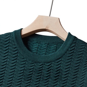 Pull en laine/acrylique à manches courtes pour homme, couleur unie, col rond, respirant, séchage rapide, pull d'hiver, coupe confortable de qualité supérieure - Product Image 3