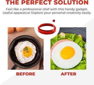 BPA Free Leicht zu reinigende Silikon-Pfannkuchen-Koch ringe Spiegelei-Form Silikon-Kocheierring-Form - Product Image 6