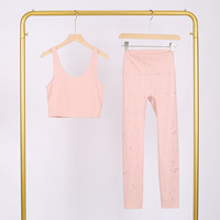 Ensemble de yoga pour femme de haute qualité, avec soutien-gorge de sport personnalisé, édition correcte, style L, coupe U, et pantalon scintillant, pour la gym, le sport et le fitness
