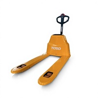 Transpalette électrique TOSO 1,5 tonne, alimenté par batterie lithium-ion, chariot élévateur pour entrepôt, utilisation en construction, intérieur et extérieur