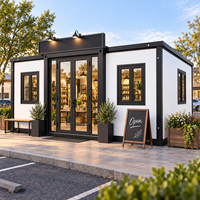 Maison conteneur extensible de 20 pieds pour magasin de détail, boutique préfabriquée modulaire, solution de bâtiment commercial