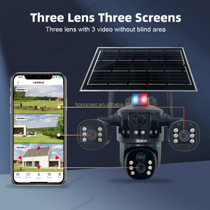 Cámara de Seguridad IP PTZ Hongnaer 6MP 3K con <span class=keywords><strong>3</strong></span> Pantallas, Inalámbrica, Alimentación Solar 4G, V380 Pro con <span class=keywords><strong>3</strong></span> Lentes para Exterior, CCTV Solar con Tarjeta SIM 4G - Product Image 4
