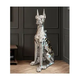 الكلب منحوتات الكهربائي تماثيل على شكل كلاب الجملة ديكور المنزل النحت دوبيرمان ديكور للمنزل سهل التركيب