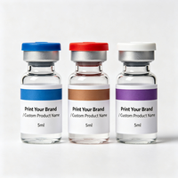 Étiquettes autocollantes personnalisées en vinyle pour flacons de peptides, pots en verre pour cosmétiques et fitness, emballages BOPP, PVC, PE, 3ml, 5ml, 10ml, avec impression de logo