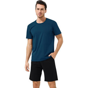 Set Pigiama da <span class=keywords><strong>Uomo</strong></span> in Modal Ecologico, Maglietta a Maniche Corte e Pantaloncini, Comodo e Resistente - Product Image 4