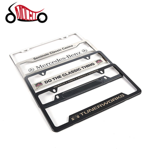 Cadre de plaque d'immatriculation universel pour voiture, couvre-plaques d'immatriculation, résistant à la rouille, résistant aux intempéries, argent, noir, acier inoxydable - Product Image 5