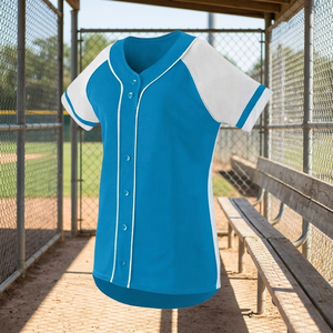 Maillot de baseball et de softball unisexe bleu uni pour adulte, respirant, grande taille, vêtements de sport - Product Image 3