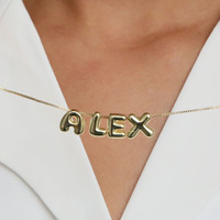 Collar con Nombre Personalizado en Cobre, Estilo Burbuja, Venta Caliente