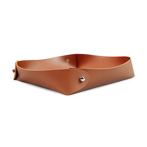 Bandeja de almacenamiento plegable simple de cuero PU para acampar al aire libre, picnics y artículos diversos; adecuada para el hogar y el coche. - Product Image 4