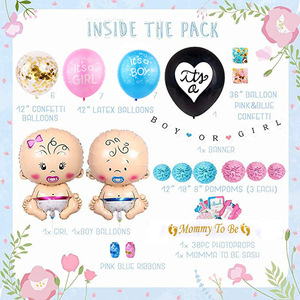 <span class=keywords><strong>Baby</strong></span>-Fuß-Geschlechtsenthüllungs-Party-Dekorationen: Junge oder Mädchen Ballons mit rosa Konfetti – Gastgeschenke für Mädchenpartys, Babyparty-Zubehör - Product Image 6
