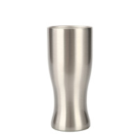 Mug à bière isotherme en acier inoxydable à double paroi de 500 ml, anti-chute, avec couvercle à vis, pour homme, design moderne et minimaliste, idéal pour les fêtes
