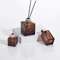 Offre Spéciale extravagant 150ml 500ml carré ambre diffuseur d'arôme bouteille en verre vide carré diffuseur en verre aromathérapie bouteille en verre