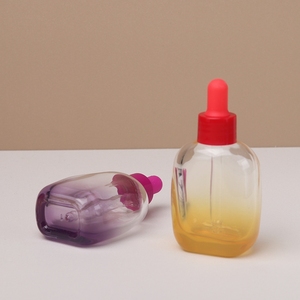 Vente en gros de flacons compte-gouttes carrés plats en verre transparent de 30 ml avec bouchon compte-gouttes rose, récipient vide pour huile capillaire et liquides de soin de la peau - Product Image 6