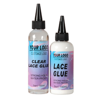 Colle pour perruque en dentelle transparente extra forte 150 ml, résistante à l'eau, avec étiquette privée