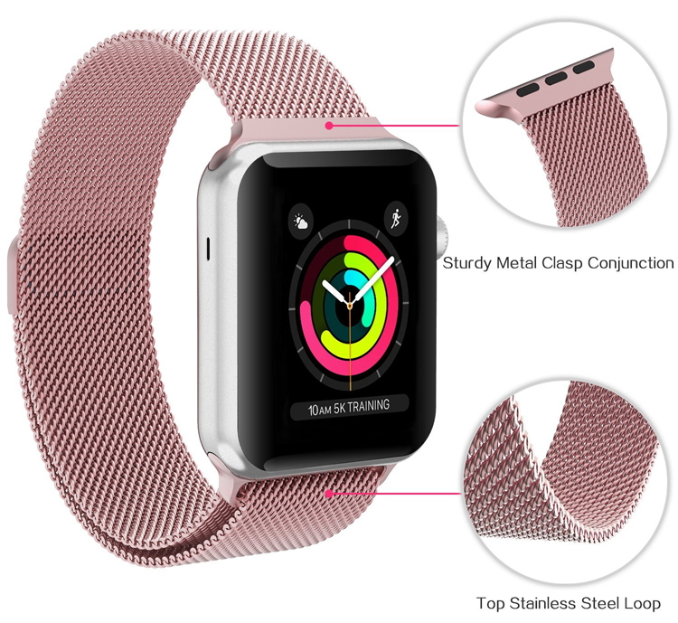 Luxury Smart Watch Metal Straps 38MM 40MM 42MM 44MM For Apple Watch Milanese Band With Magnetic Closure