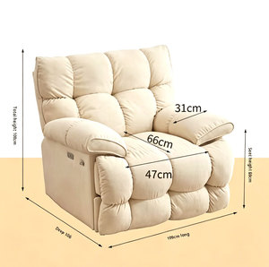 Sans Luxury White <b>Adjustable</b> <b>Footrest</b> Ergonomic Lounge 180 Degree Reclining Chair Power Recliner - Product Image 2