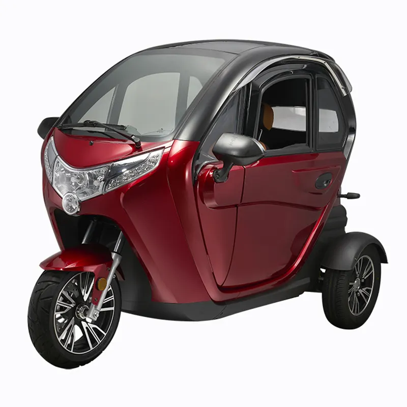 Triciclo eléctrico de carga de tres ruedas Eec 2019, motocicleta Rickshaw completamente cerrada, movilidad, Motor de carga con cabina