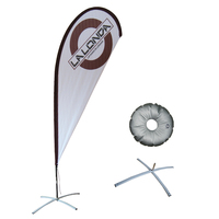 Vente en gros de grande publicité extérieure drapeau plume bannière pôle support Base personnalisable salon de coiffure plage extérieur drapeau volant bannière