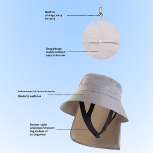 Chapeau de pêcheur pour femme, en nylon, imperméable, anti-UV, séchage rapide, pliable, pour la plage et les activités de plein air - Product Image 2