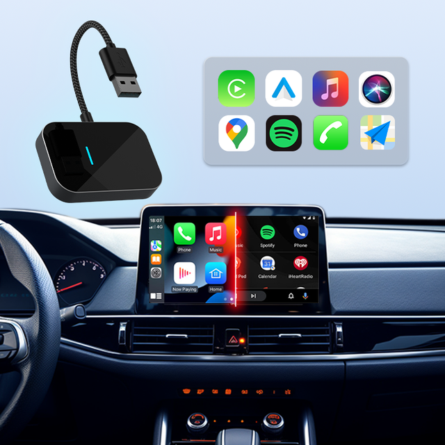 Custom Aluminum Engineered Wireless CarPlay Adapter Tech Savvy Auto Dongle for Apple CarPlay & Android Perfect Fit for Cars