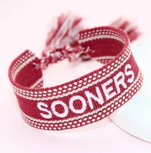 Bracelets d'amitié personnalisés en tissu brodé avec lettres inspirantes - Product Image 2