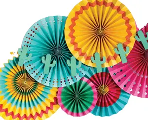 Factory Custom Party Decoration Birthday Set Decoration Supplies Party Paper Fan Mexican Party Fiestas Decoracion