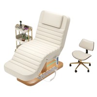 Lit de massage électrique de luxe à 3 moteurs en cuir PU blanc pour salon de physiothérapie, SPA et esthétique, table de salon