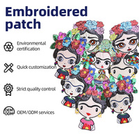 Patch brodé à sequins motif visage de dessin animé pour fille, thermocollant, accessoires de décoration DIY pour vêtements, chapeaux et sacs