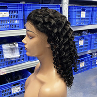 Perruque Lace Front en Cheveux Indiens Bruts, Bouclés Profonds, Cheveux Humains Vierges, Perruque HD Lace 5*5 Pré-Pluckée pour Femmes Noires