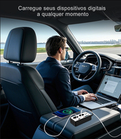 Brésil 350W Onduleur pour Voiture, Onduleur Véhicule à Onde Modifiée, Convertisseur 12V 110V/220V, Chargeur de Voiture pour Ordinateur Portable