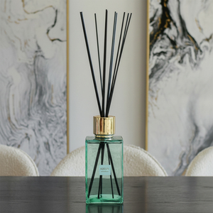 Diffuseur à bâtonnets Aikun 2200 ml en verre carré vert avec autocollant, parfum longue durée, échantillon 3 jours, expédition 7 jours, coffret fenêtre pour décoration, magasin, maison - Product Image 2