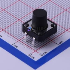 TC-1103-B-M Tactile Switch Through hole Component THT-4P,12x12mm Switch Single Pole Single Throw Round Button 1.6N Through Hole - Product Image 1