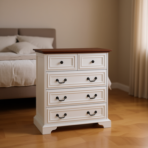 ตู้เสื้อผ้า 5 ลิ้นชัก สีขาว รุ่น D0100XUXL2W สำหรับเก็บของในห้องนอน - Product Image 2